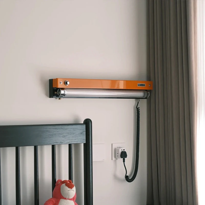 Retro Industry Dimming Orange Black Wall Lamp with Plug Living Room Bedroom Bedside Iron Acrylic Vintage Art Reading Wall Sconce