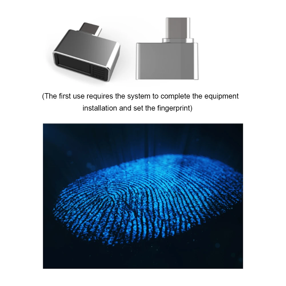 Type-C Biometric Scanner Password-Free USB Fingerprint Reader Module Device Portable Biometrics Security Key for Windows 7/10/11