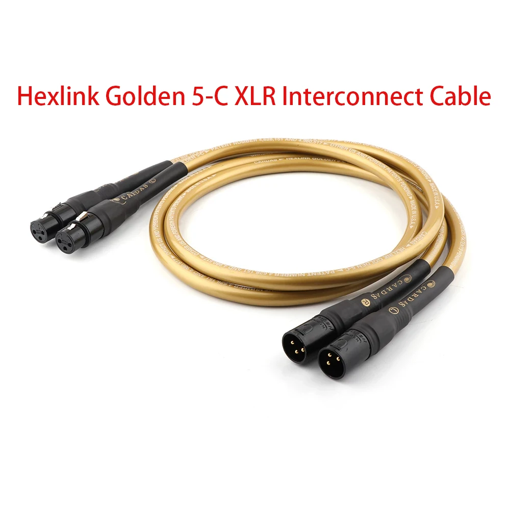 High Quality HI-End Hexlink Golden 5-C XLR Interconnect cardas Hexlink Golden 5-C  Acoustic Cable Pair 1M Balanced Signal Wire