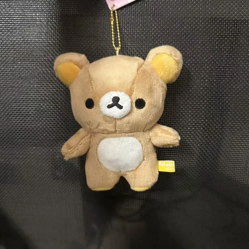 

12cm Cute Cartoon Girl Heart Rilakkuma Basic Plush Bear Doll Toys Couple School Bag Pendant Kawaii Keychain DIY Decoration Gift
