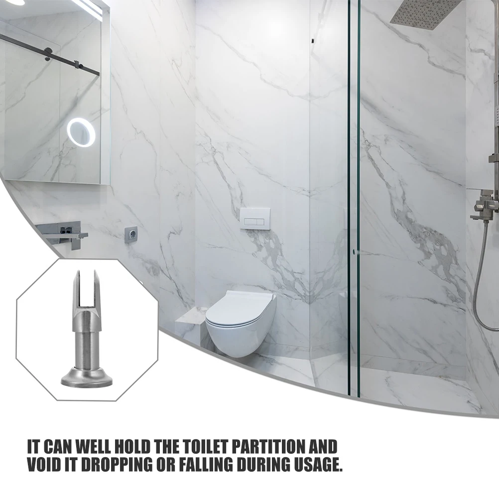 

6pcs Stainless Steel Partition Foot Restroom Holder Heavy Duty Toilet Support Durable Bathroom Hardware Bracket Fixture