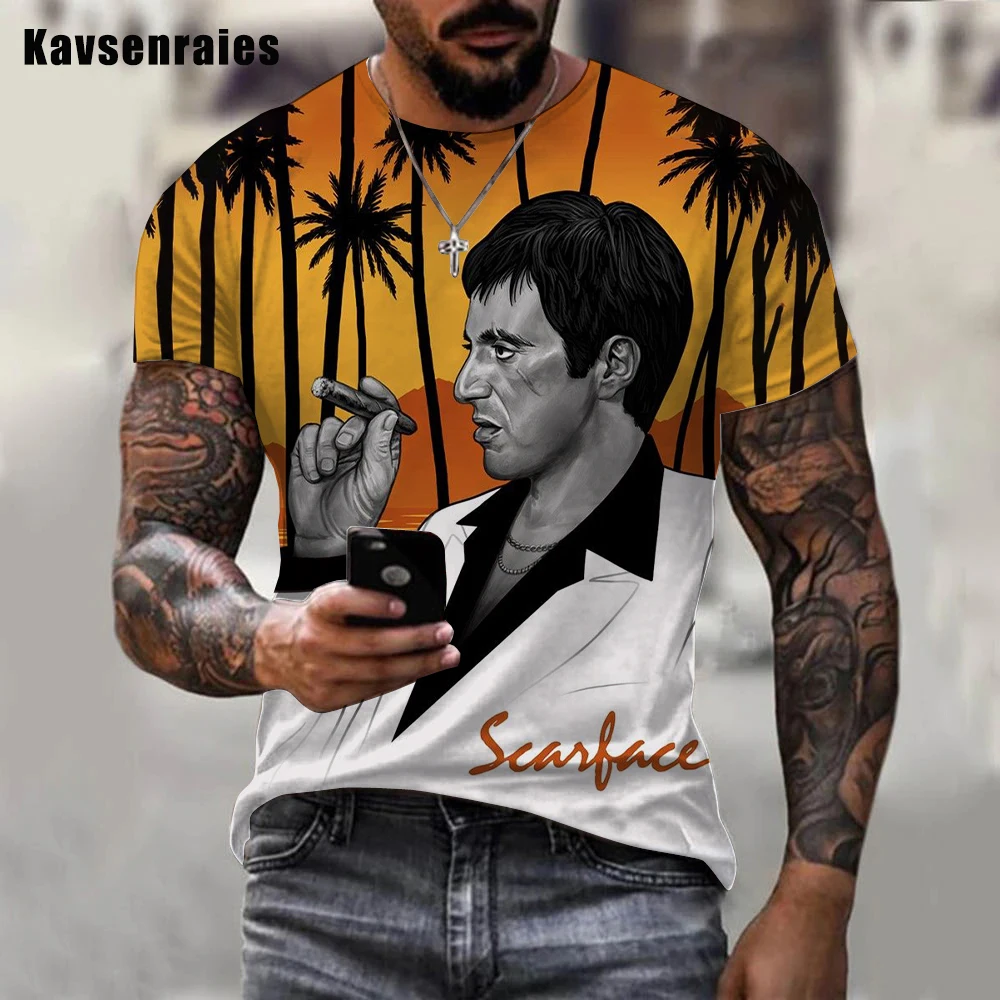 Movie Scarface T-shirt Tony Montana 3D Printed Streetwear Men Women Fashion Casual T-shirt Harajuku Oversized Cool Tee Tops