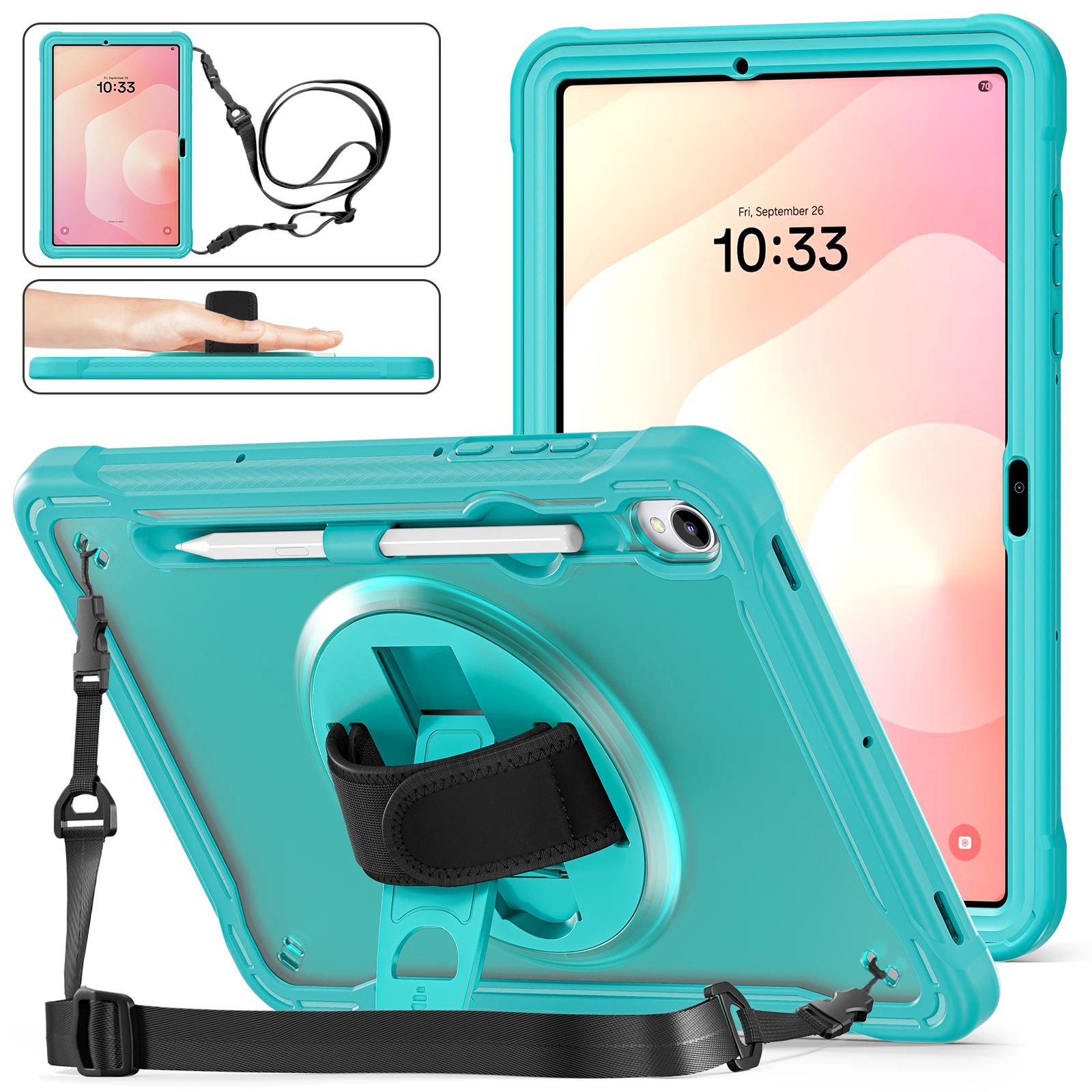 

Бронированный чехол-подставка для Samsung Galaxy Tab S11, 11-дюймовый SM-X730 SM-X736B SM-X736, противоударный чехол с подставкой для рук, плечевой ремень