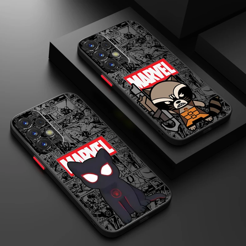 Cute Marvel Collection Cartoon Frosted Translucent For Samsung A53 A52 A33 A32 A51 A71 A21S A13 A73 A50 A22 A12 5G Back