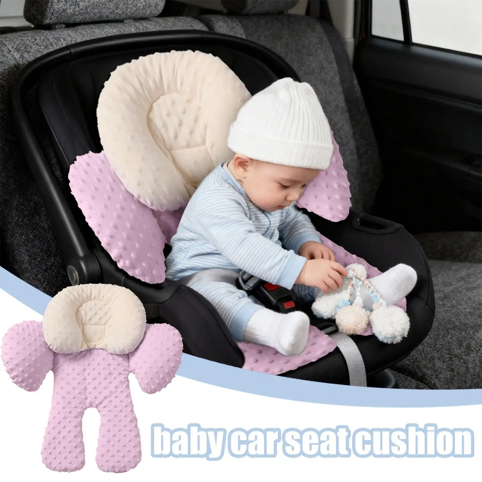아기 카시트 인서트 지원 피부 친화적인 유아용 카시트 인서트 유모차 스윙 바운서용 아기 소녀용 카시트 헤드 서포트