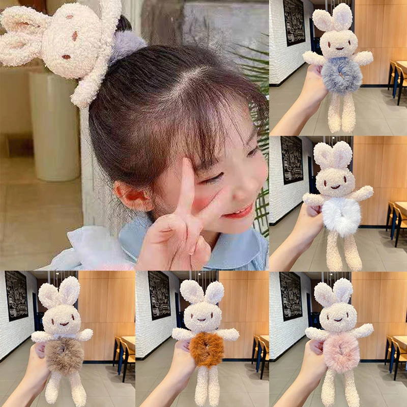 

3D Cartoon Rabbit Hair Rope Animal Cute Rabbit Hair Scrunchies Plush Hair Ring Ponytail Hair Tie Fashion DIY Hair Accessories