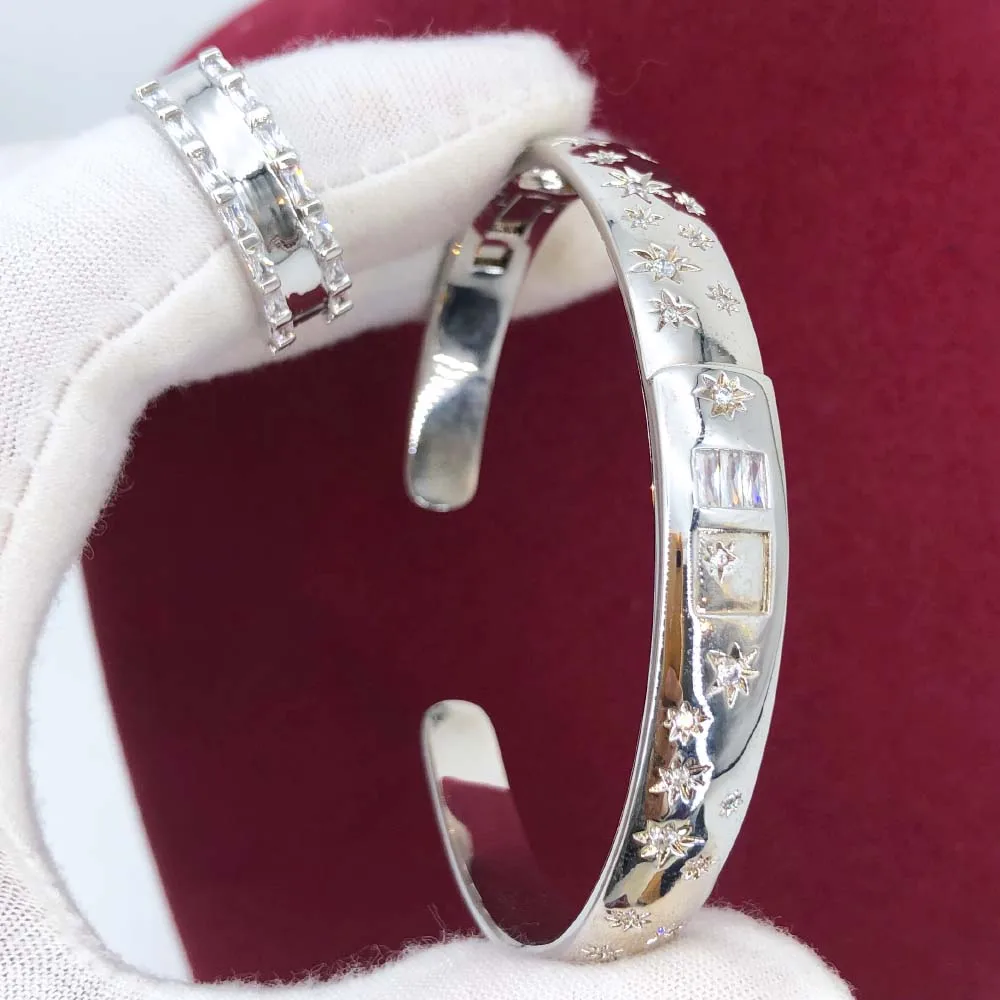 Missvikki New Design Trendy Fine Cute Bangle Ring Jewelry Set for Women Bridal Wedding Daily Party Super Gift Jewelry Set