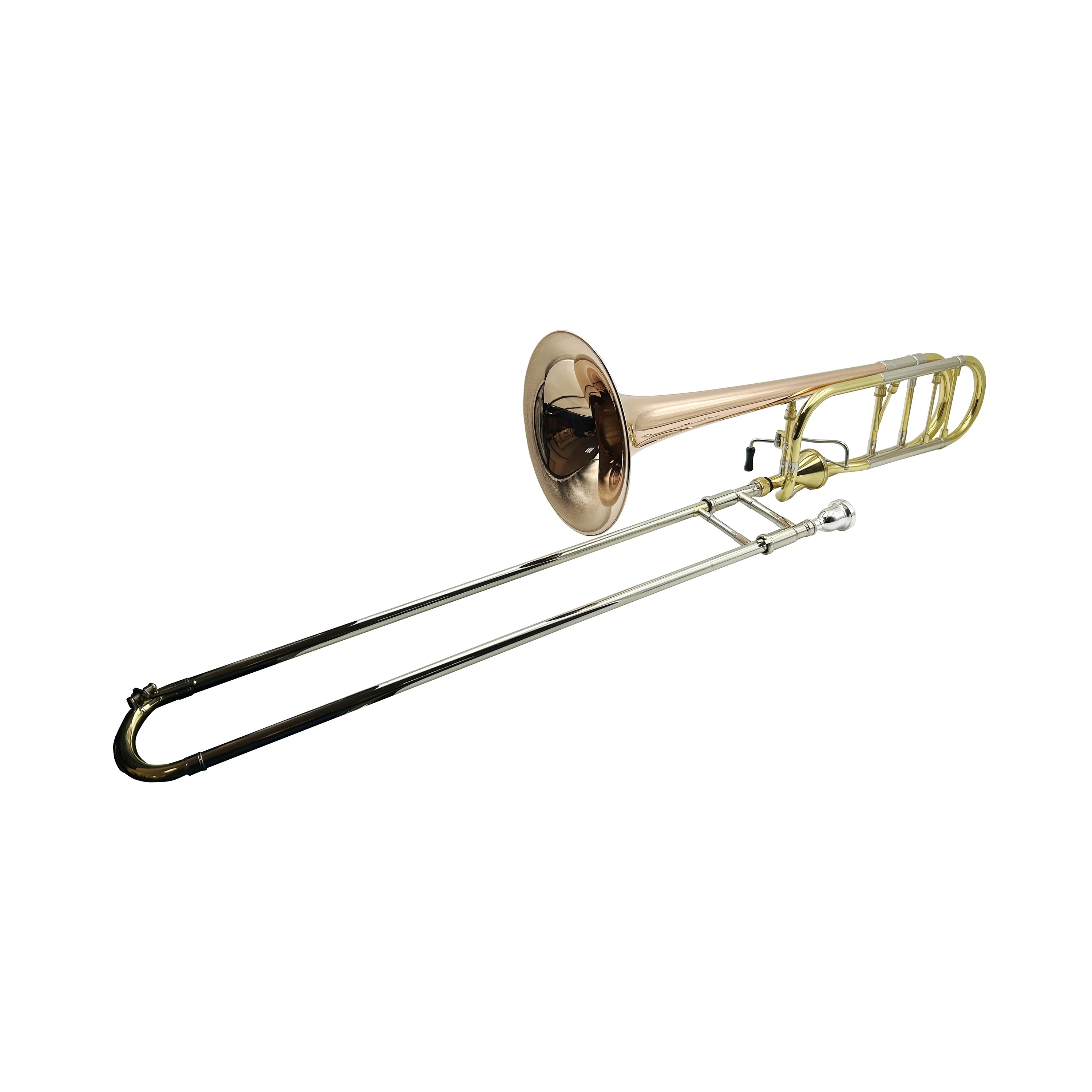 Bb/F Tenor Trombone Gold Lacquer Finish Brass Body With Thayer Valve Phosphorus Component With Included Accessories For Practice