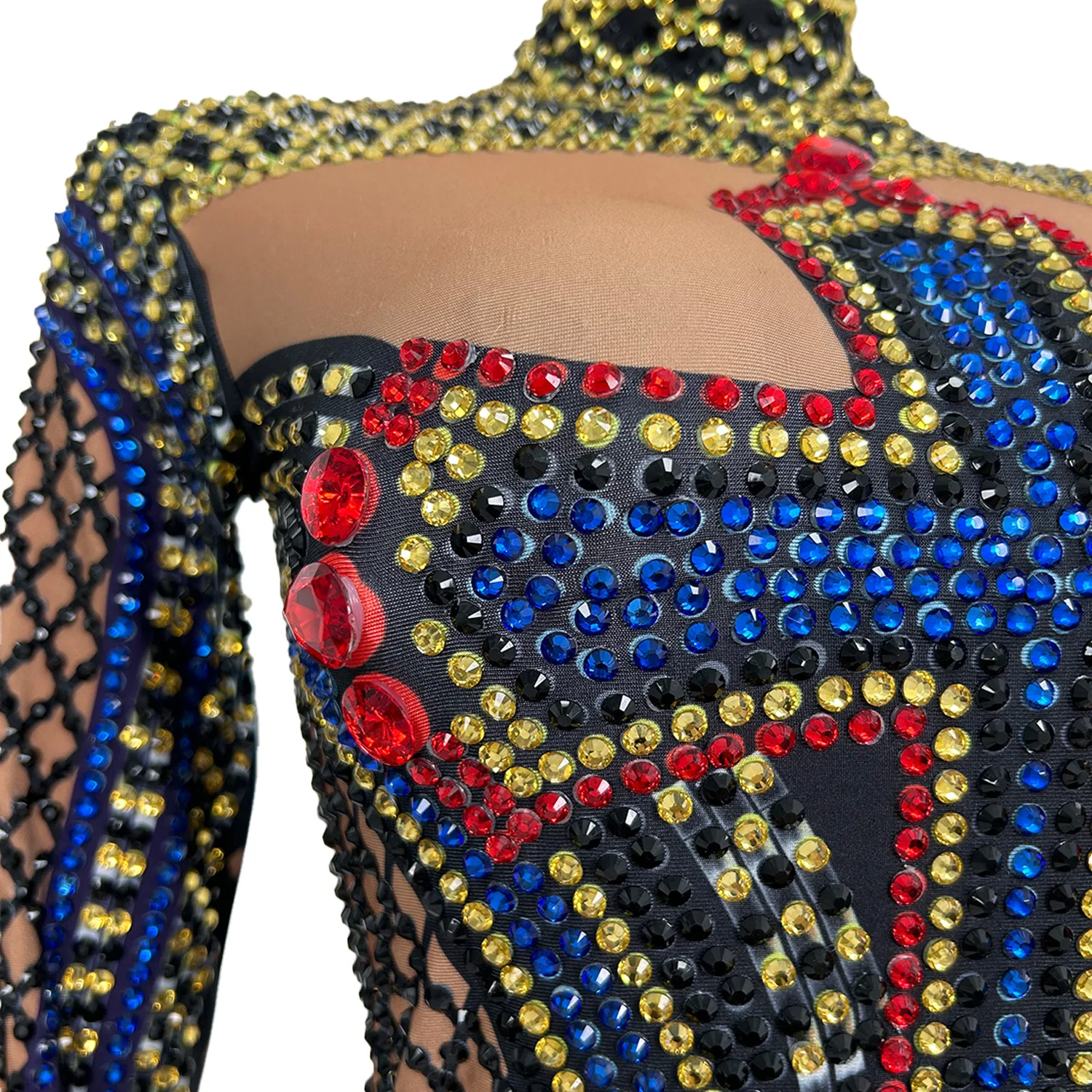 

Shine Cross Rhinestone Full Bodycon Jumpsuit for Women Costume Party Stage Performance Costume Nightclub Luxury Photograph Wear