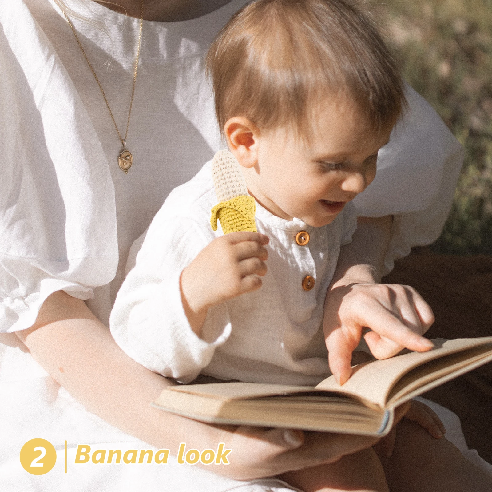 

Soft Banana Crochet Teething For Newborns Hand-Eye Coordination Grasping Sensory Development Infant Soothing Cotton