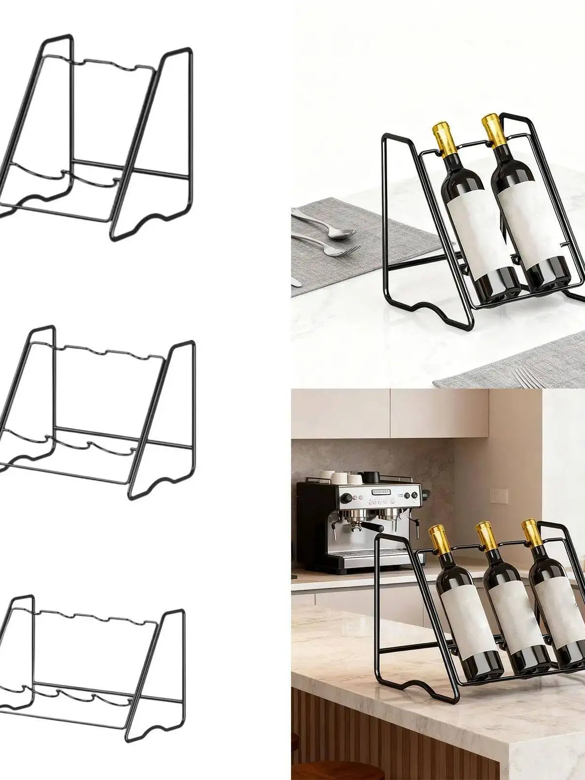 Suporte de Vinho para Bancada, Organizador de Garrafas de Vinho, Acessório Decorativo para Cozinha e Banheiro, Sem Marca Regi...