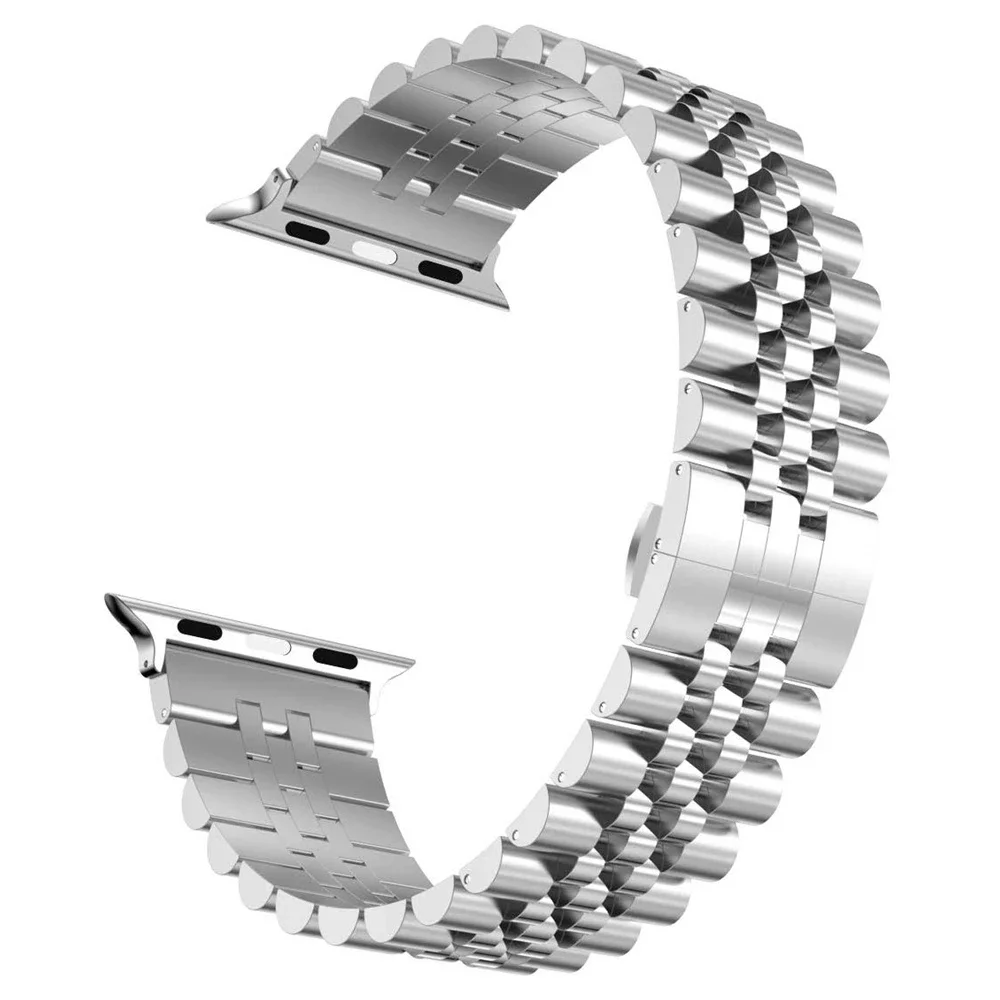 Metalen Band Voor Apple Horlogeband 49Mm 45Mm 44Mm 42Mm 41Mm 40Mm 38Mm Roestvrij Staal Armband Iwatch Ultra/2 10 9 8 7 6 5 4 3 Se