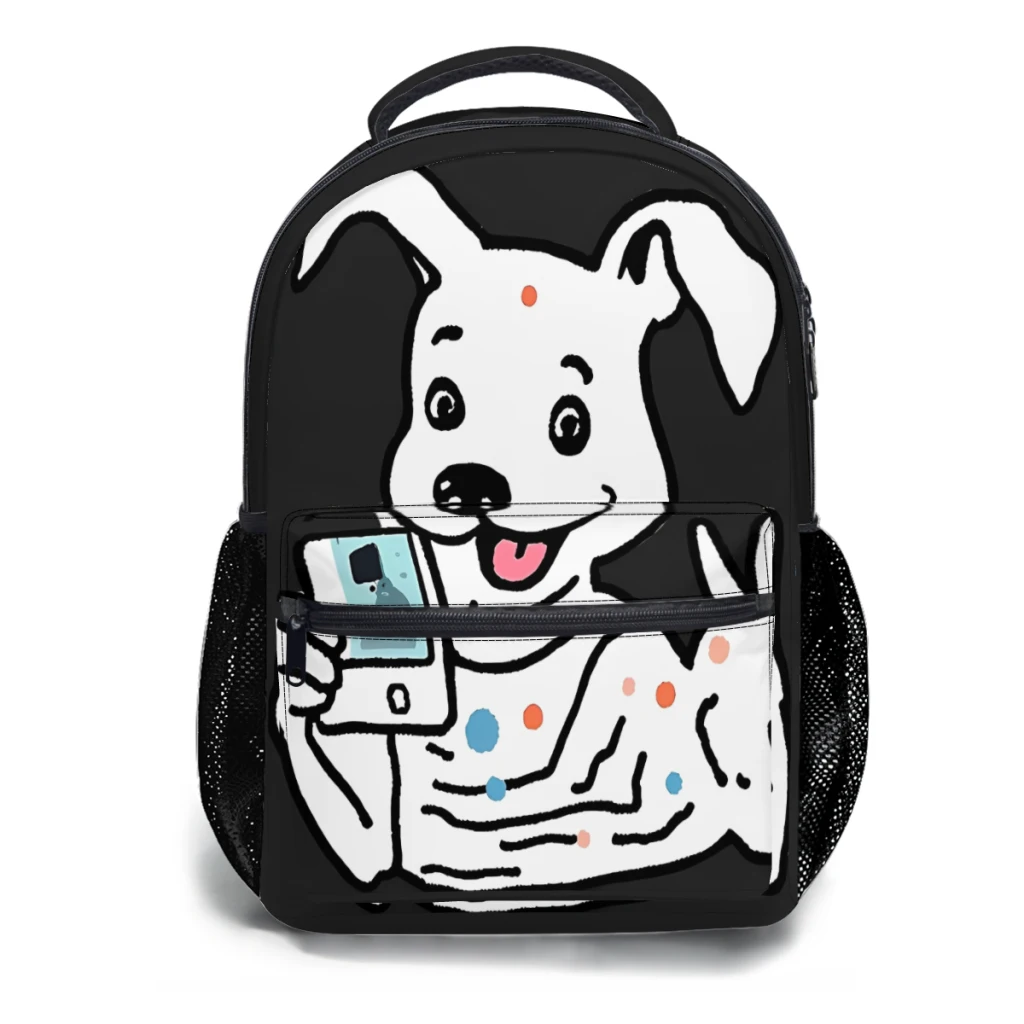 

New Fashionable Anime-Style Dog Taking a Selfie - Quirky and Fun Pattern School Bag Print Backpack 17inch