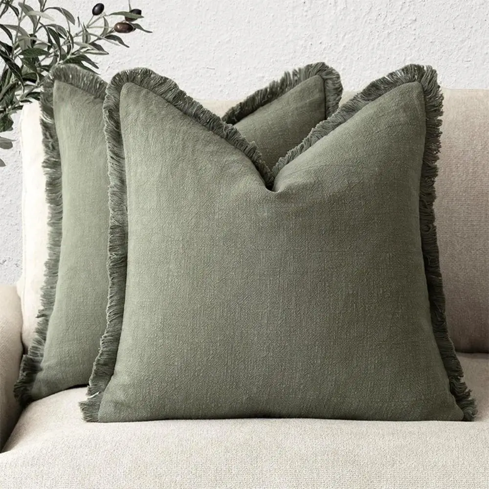 New Pink Decorative Pillow Covers 45x45cm Boho Style Throw Pillow Covers Neutral Tone Fringe Couch Pillow Covers For Bed Sofa