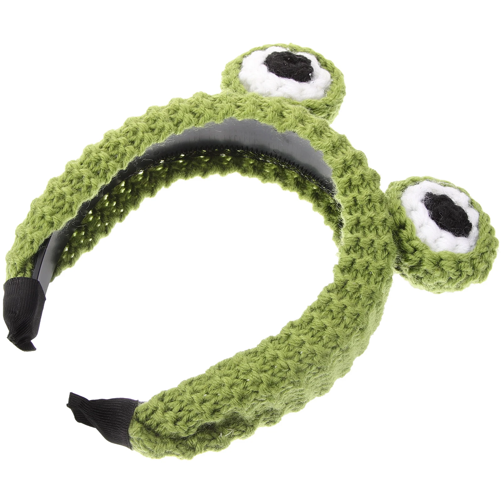 عصابة رأس على شكل ضفدع من غزل الصوف، عصابة رأس إبداعية لطيفة ومضحكة للمكياج وغسل الوجه والعناية بالبشرة وعصابة رأس للسبا للنساء #2