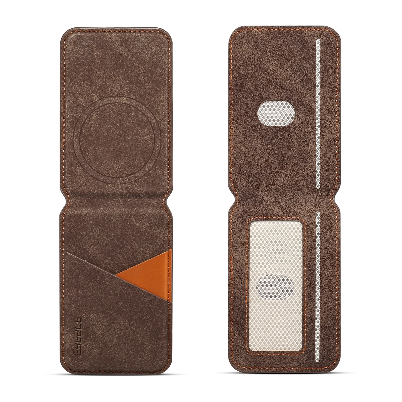Vintage PU-Leder für MagSafe magnetischer Kartenhalter mit Ständer für iPhone Samsung Serie RFID Anti-Skimming Bank-ID-Kartenhülle – Detail 17