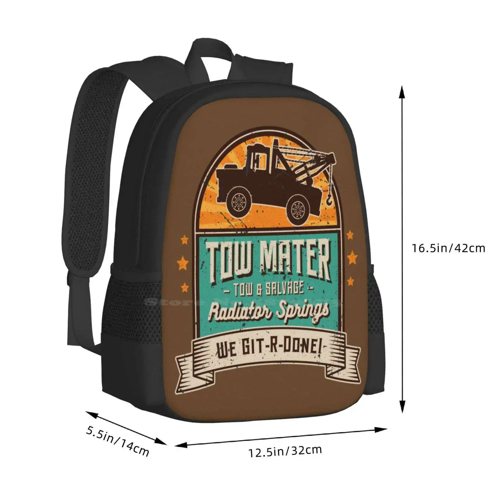 Tow Mater - Tow & Salvage - Vintage Hot Sale Schoolbag Backpack Fashion Bags Mater Tow Truck Salvage Radiator Springs Larry