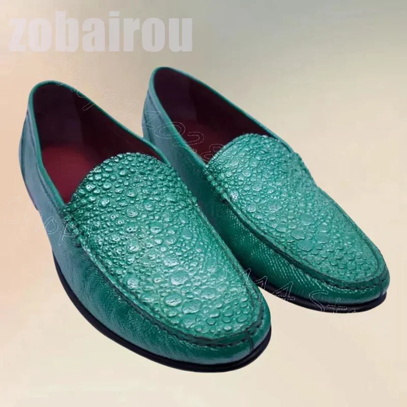 

Cyan Alligator Print Sewing Design Penny Loafers Fashion Slip On Men Shoes Luxury Handmade Party Office Dating Men Casual Shoes