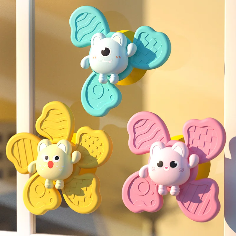 1pcs Baby Bath Toys For Boy Children Bathing Sucker Spinner Suction Cup Toy Kids Gifts Montessori Funny Child Rattles Teether