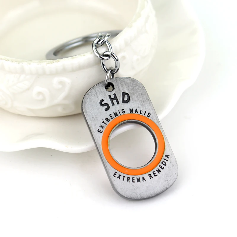 Game Tom Clancy\'s The Division Keychain Metal Dog Tag Letter SHD Key Ring for Woemn Men Cosplay Gift Jewelry