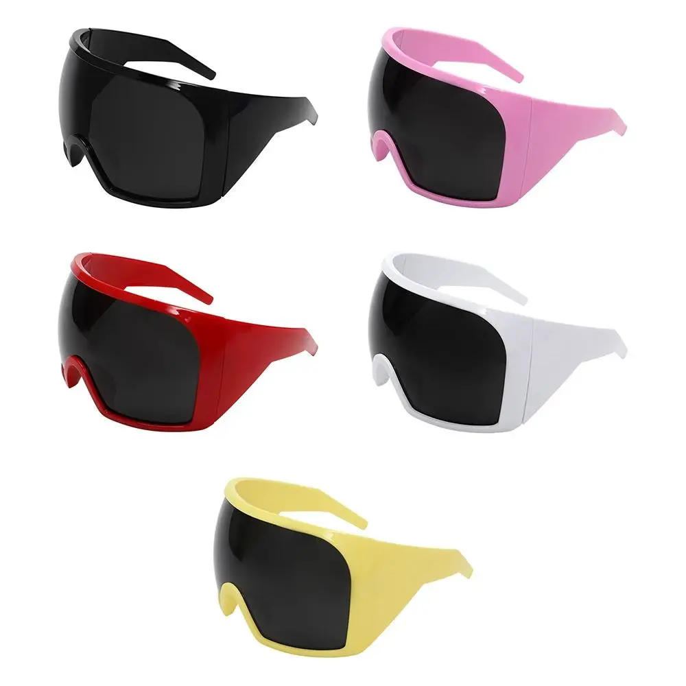 

Oversized Wrap Around Sunglasses Futuristic UV400 Protection Oversized Shades Rave Curved Lens Y2K 2000'S Eyewear