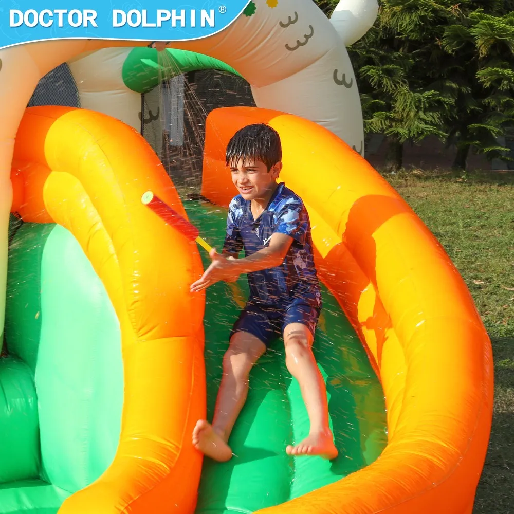 En Stock, trampolín inflable de castillo saltador para uso doméstico con combinación de casa de rebote deslizante para niños