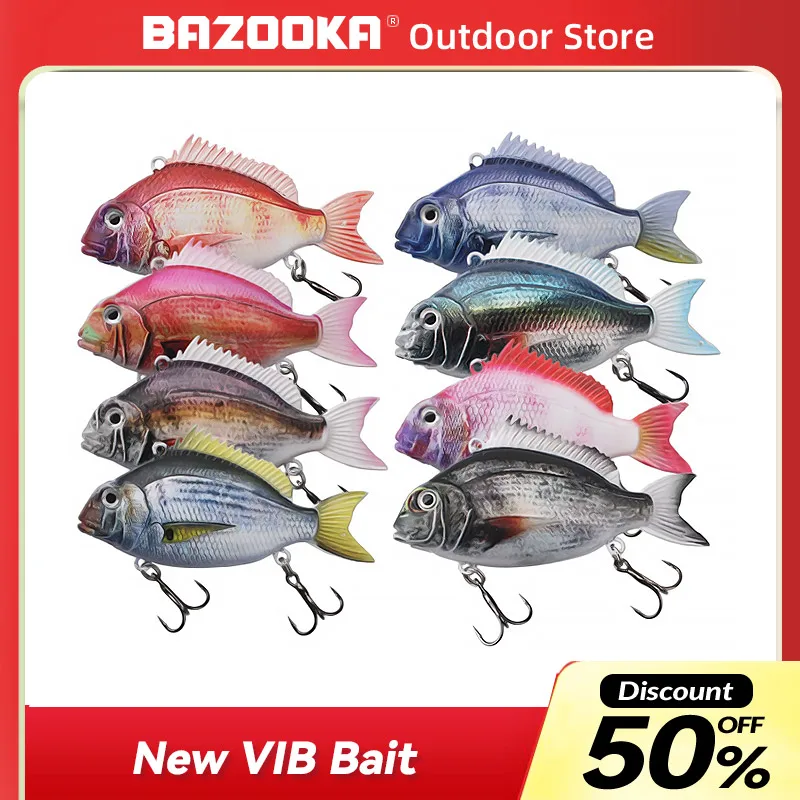 

BAZOOKA Fishing Lure Metal Slow Jig head VIB Hard Jigging Fast JIG Sinking Trolling Winter Lead Swimbait Carp Bass Pike Baits