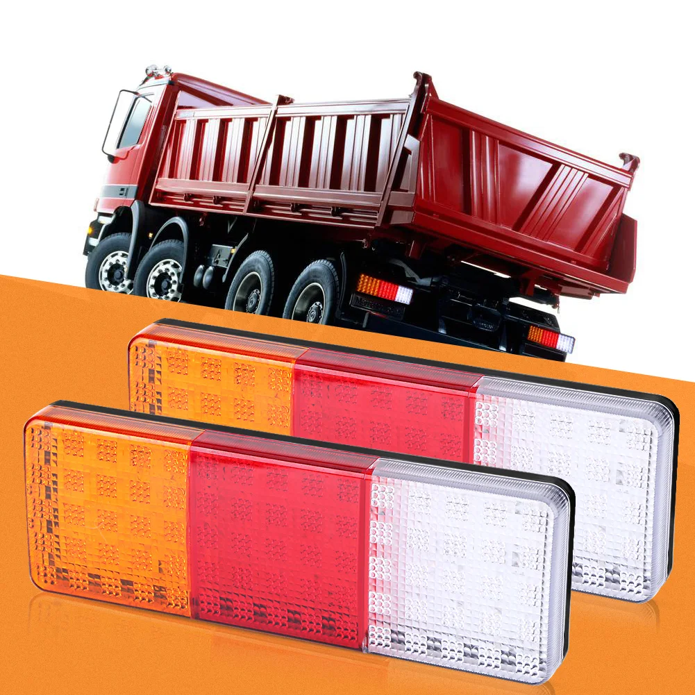 2 x 12V 75-LED Truck Trailer Boat Rear Tail Brake Reverse Taillight Indicator Lamp Waterproof Truck Trailer Indicator Lamp