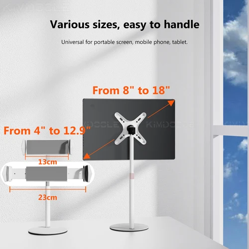 Soporte de escritorio para monitor Kimdoole VESA, soportes para monitor individual independientes, se adapta a la pantalla de computadora de 13 a 18 pulgadas con altura ajustable