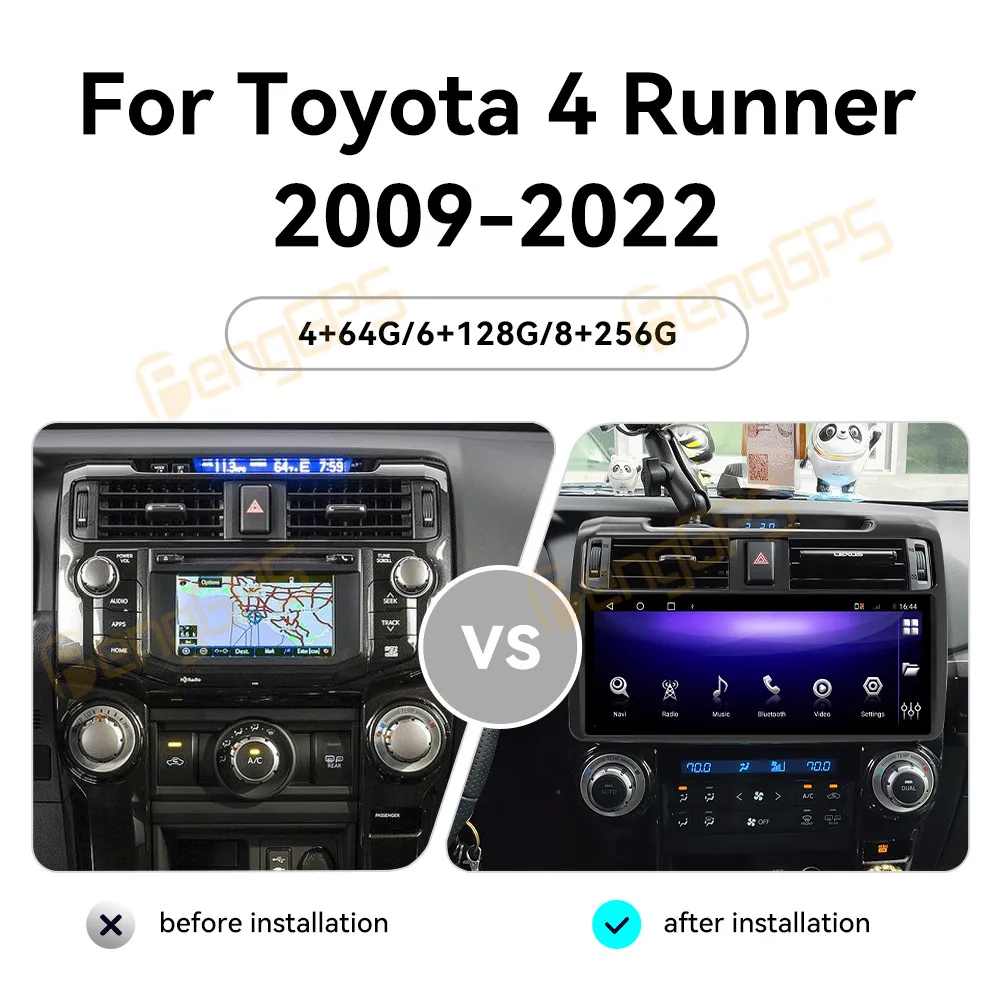 For Toyota 4Runner 2009 - 2019 Android Car Radio 2Din Stereo Receiver Autoradio Multimedia Player GPS Navi Head Unit Screen