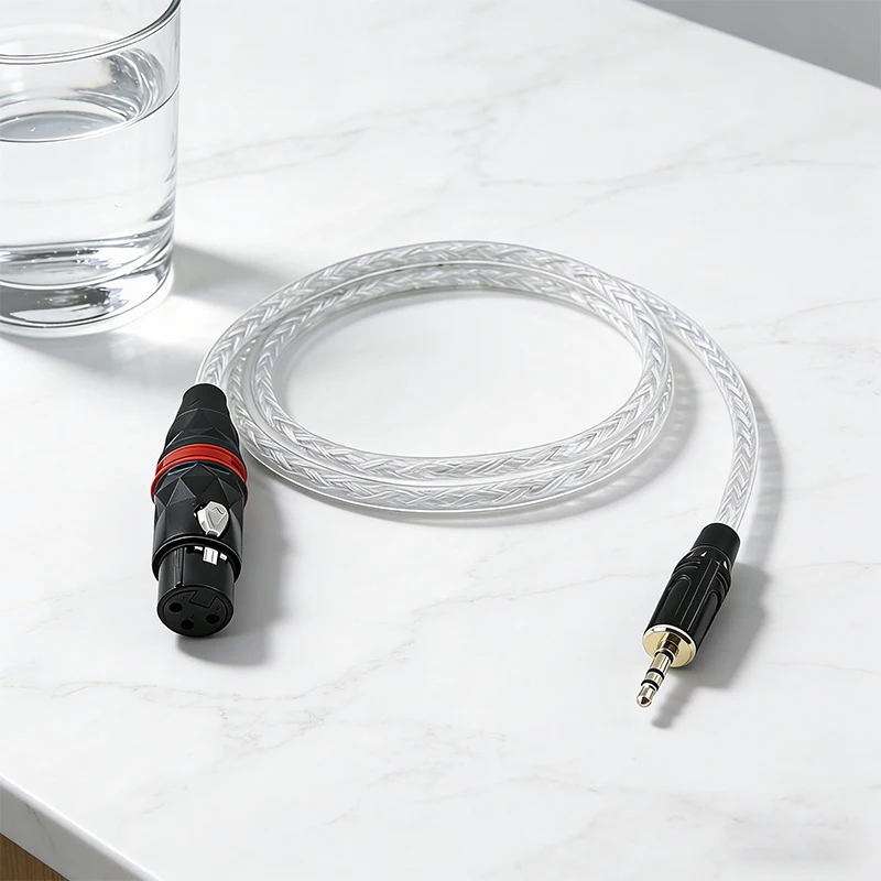 GOLLEY LION Hi-Res 3.5mm to XLR Female Cable Gold-Plated Braided Anti-Break High-Res Audio