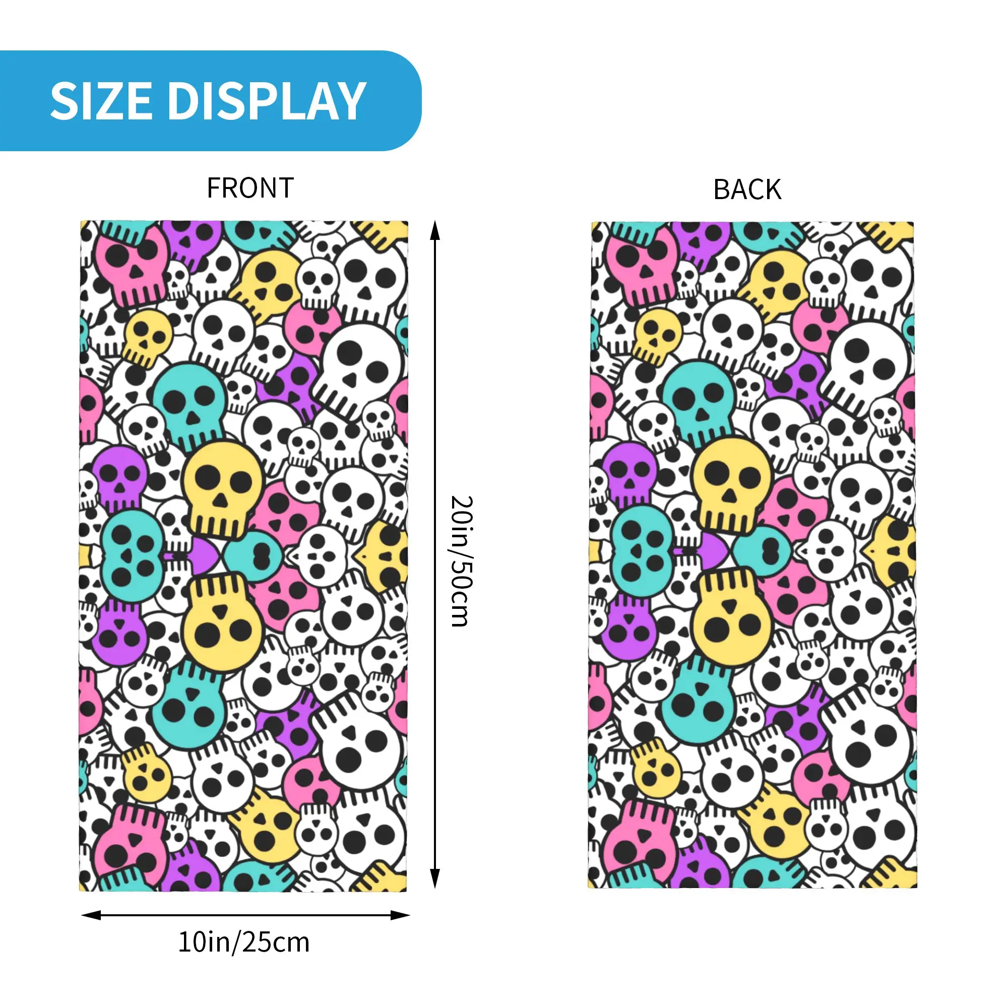Custom Horror Skull Print Winter Headband Neck Warmer Men Women Ski Hunting Tube Scarf Skeleton Death  Face Bandana Gaiter