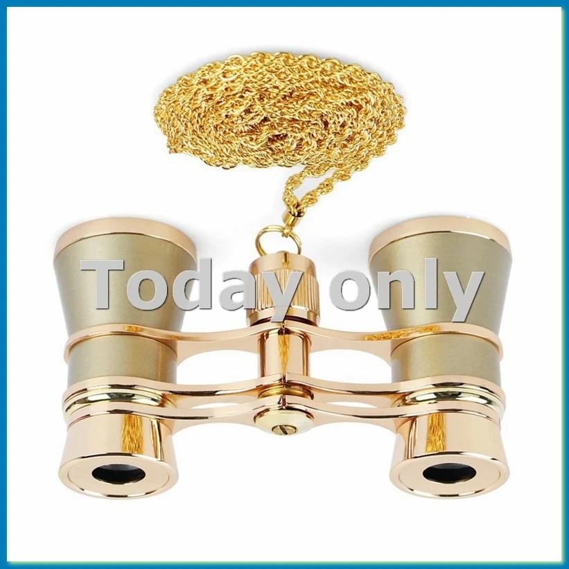 

3X25 бинокль с оперным обзором, цельнометаллический с ручкой/цепочкой, женский маленький бинокль в стиле ретро, мини-бинокль-A79U