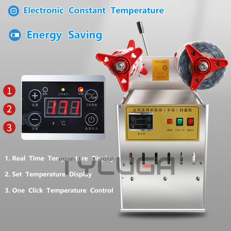 Ручной электрический упаковщик, упаковочный контейнер для пищевых продуктов, машина для упаковки пластиковых стаканчиков, машина для запечатывания коробок для еды, индивидуальный размер, круглая/прямоугольная форма