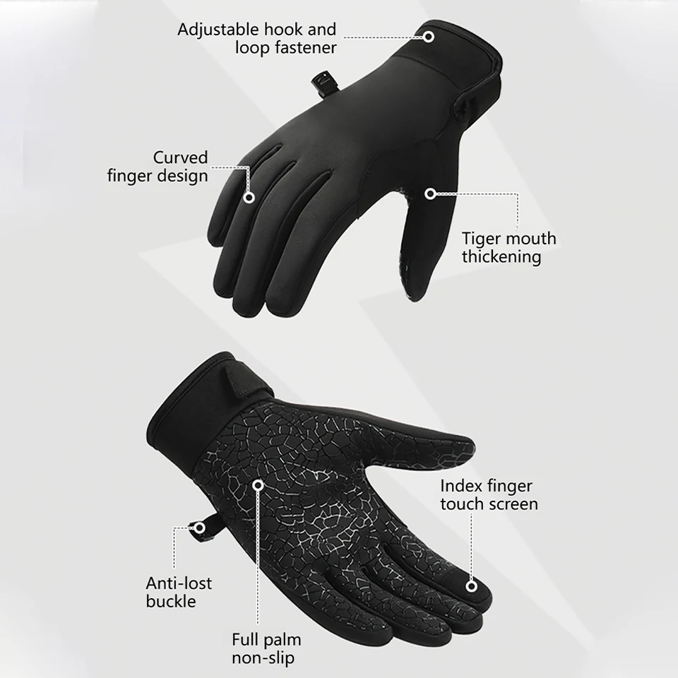 GTUBIKE الشتاء قفازات ركوب الدراجات للرجال النساء الدافئة الصوف ركوب الدراجات قفاز لركوب الدراجات قفازات مقاوم للماء لمس الملحقات #6