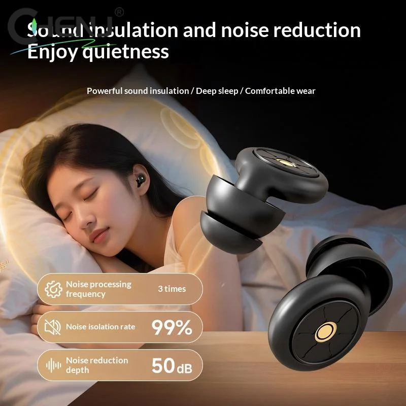 [J]1 Set Reusable Silicone Earplugs Strong Sound Insulation Multiple Sizes Ear Plugs For Sleeping Noise Cancelling 50dB