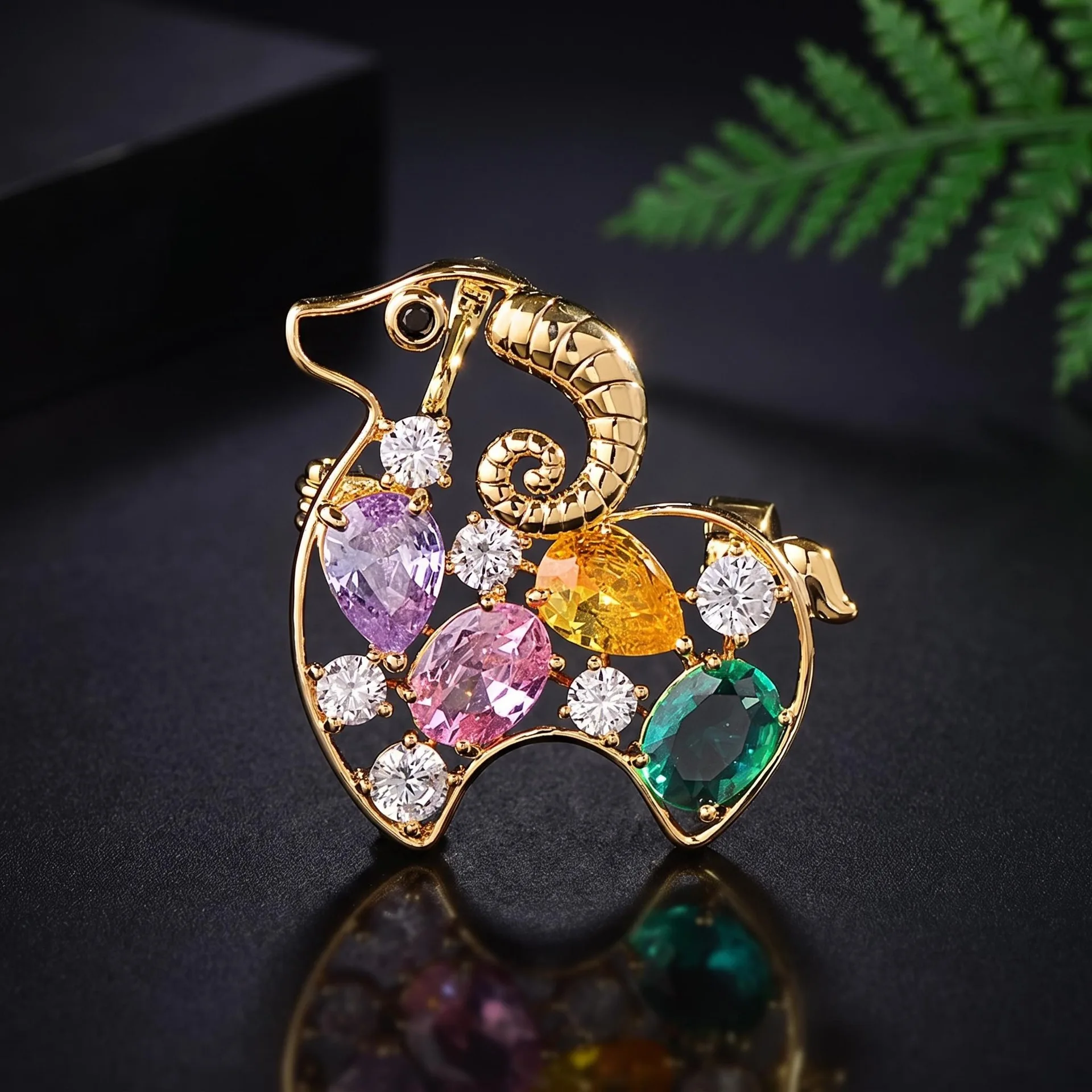 Cute Crystal Goat Brooches for Women Men Beautiful Year of Sheep Animal Lamb Party Brooch Pins New Year Gifts