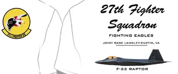 

USAF 27th Fighter Squadron F-22 Raptor Fighter T-Shirt 100% Cotton O-Neck Summer Short Sleeve Casual Mens T-shirt Size S-3XL