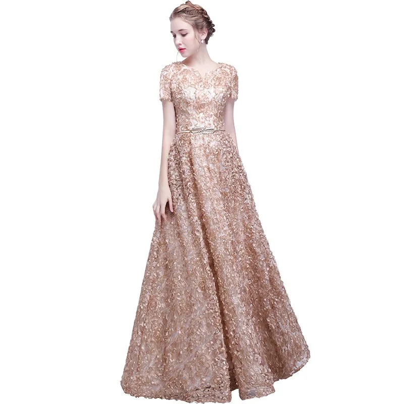 2025 novo feminino de alta qualidade luxo lantejoulas banquete anfitrião nobre e elegante vestido longo vestido digno e atmosférico