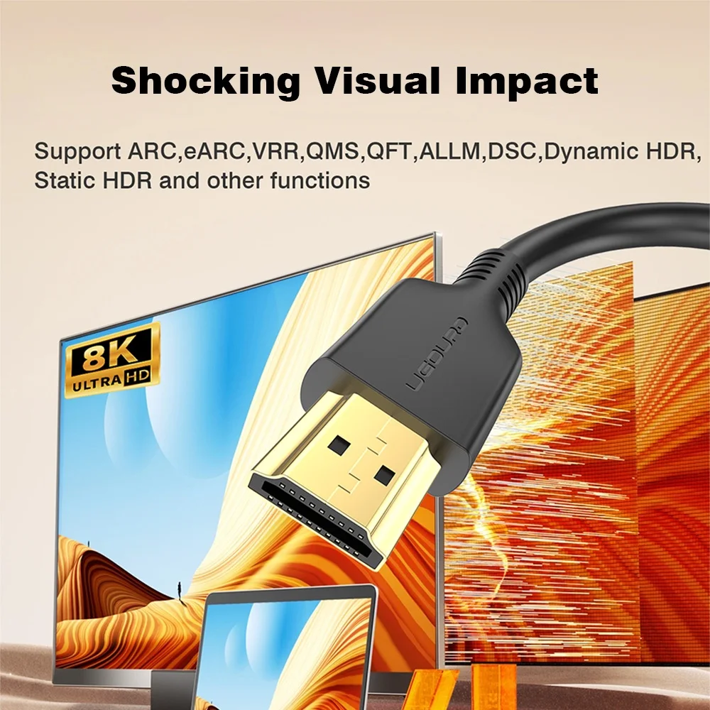 8K HDMI Compatible Cable 4K High Definition Video Cable HDMI2.1 48Gbps 165HZ 144HZ 120HZ EARC VRR Dynamic HDR 1m 2m 3m 5m