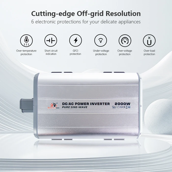 Pure Sine Wave 2000 Watt Dc 12v to Ac 220v 2000w Car Power Inverter for Boat Fishing and RV