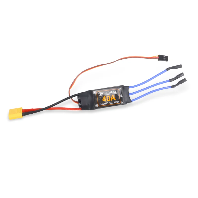 Novo 1 pçs 40a sem escova esc xt60 plug durável rc quad brinquedos componentes acessórios controlador peed motor fpv quadcopter helicóptero
