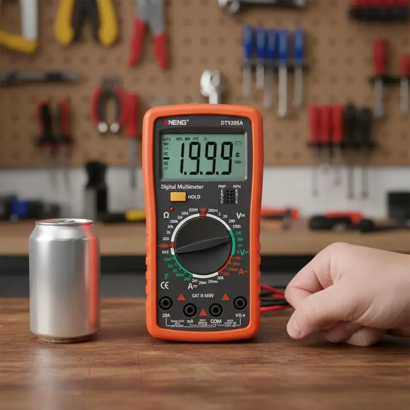DT9205A Portable Digital Multimeter 1999 Counts Handheld RMS  DC Current Tester for Automotive Troubleshooting Workshop Use