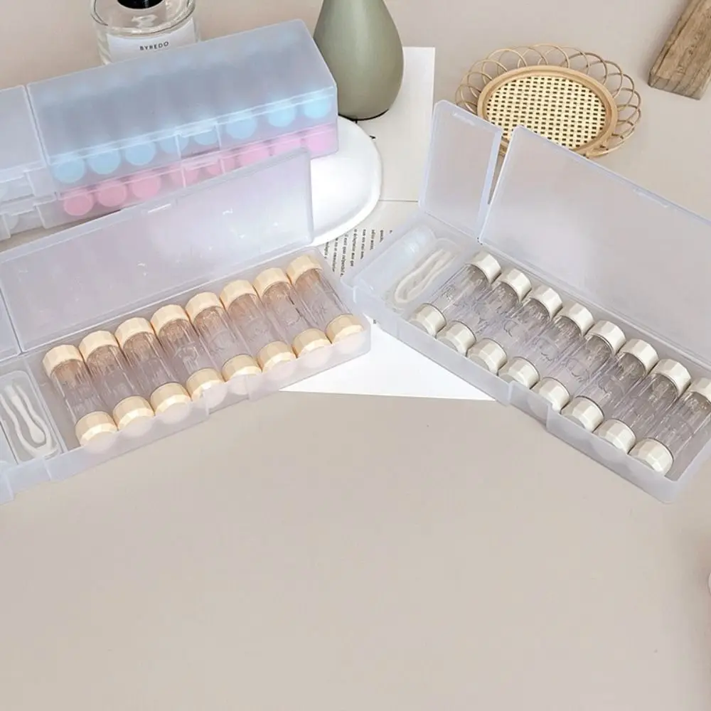 

8 Pairs Portable Contact Lens Box Holder 7 Colors Small Design Contact Lenses Soak Storage Case Durable Clear RGP Lens Container