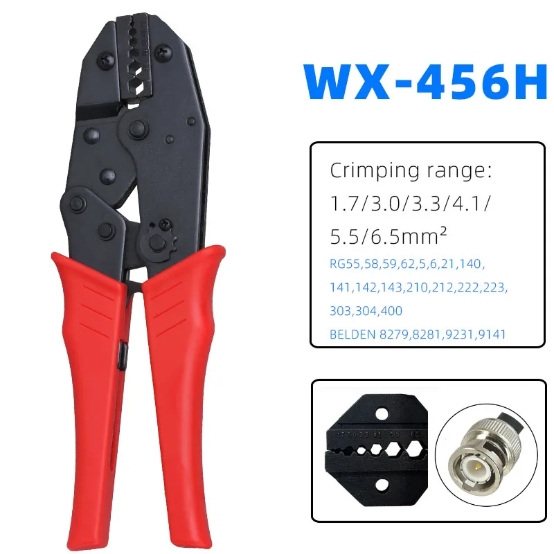 coaxial crimper for crimping RG58,RG59,BNC coax cable connectors RG8,RG213, RG55RG58 RG59 RG62 coaxial connector crimping pliers