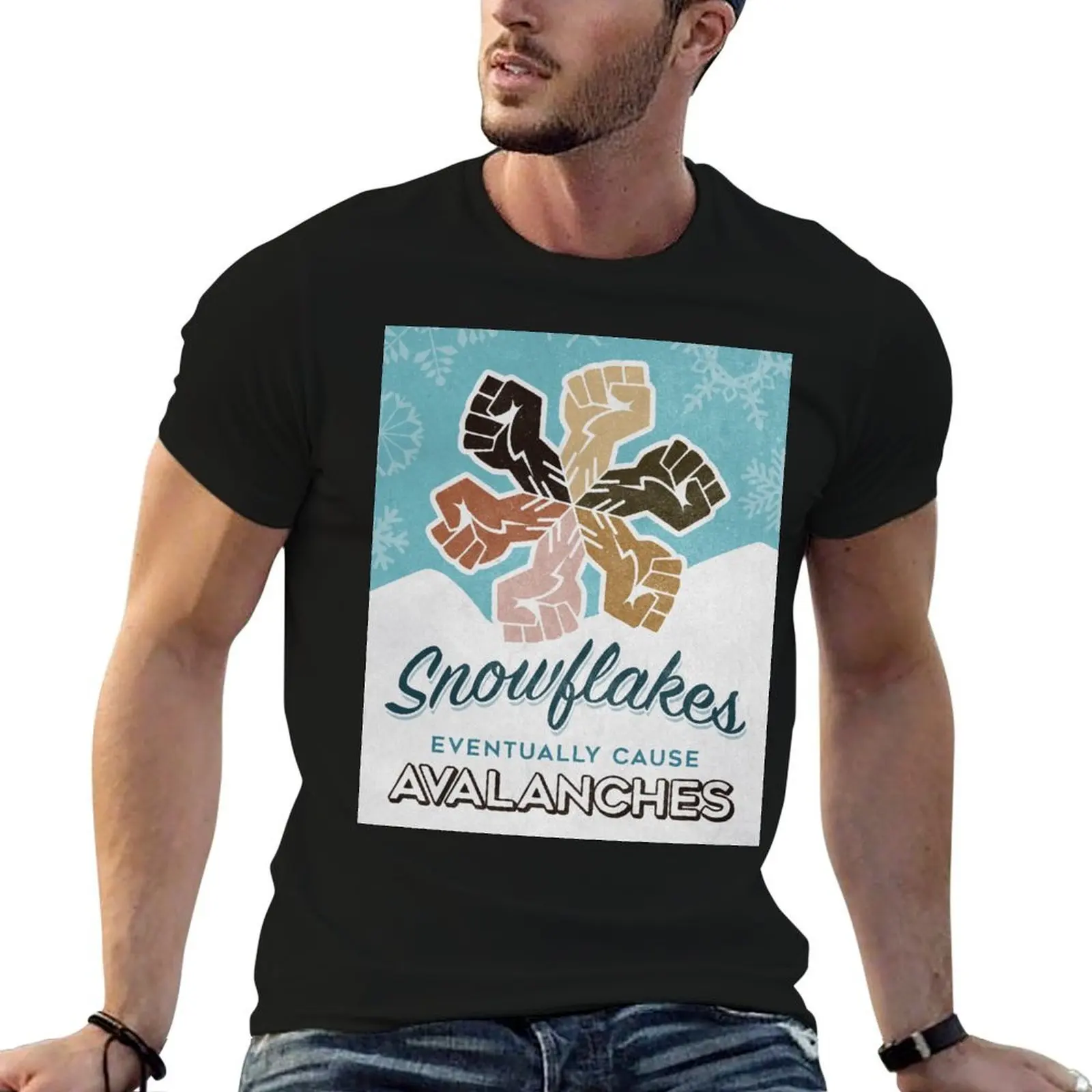 Snowflakes Eventually Cause Avalanches T-Shirt anime stuff oversized t shirt plain t shirts men