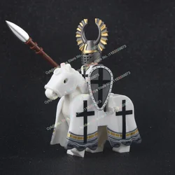 MOC  Accessories Medieval Time Knight Roman Soldier Warrior horse Helmet Action Figures Building Blocks Toys For Children