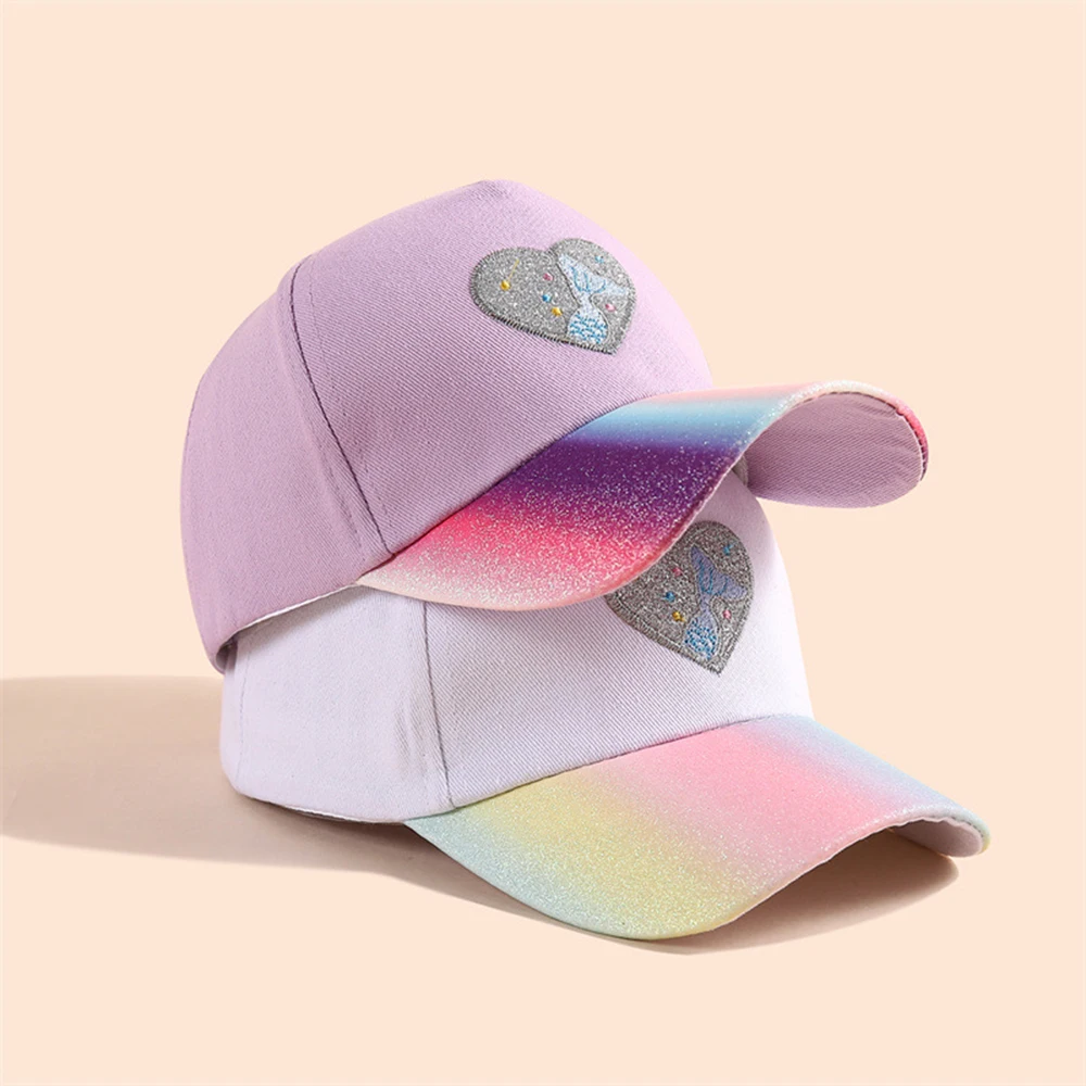 Child Love Heart Baseball Caps Embroidery Visor Hats Casual Baby Sun Hat Versatile Snapback Cap For Kids 3-10 Years