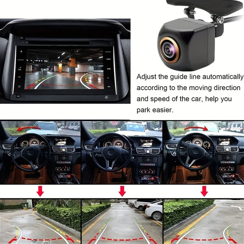 عدسة عين السمكة 170 °   كاميرا احتياطية عكسية مع رؤية ليلية عالية الدقة بالألوان الكاملة - لسيارات الدفع الرباعي والبيك اب والتخييم والجرار والشاحنة والشاحنات والمركبات الترفيهية