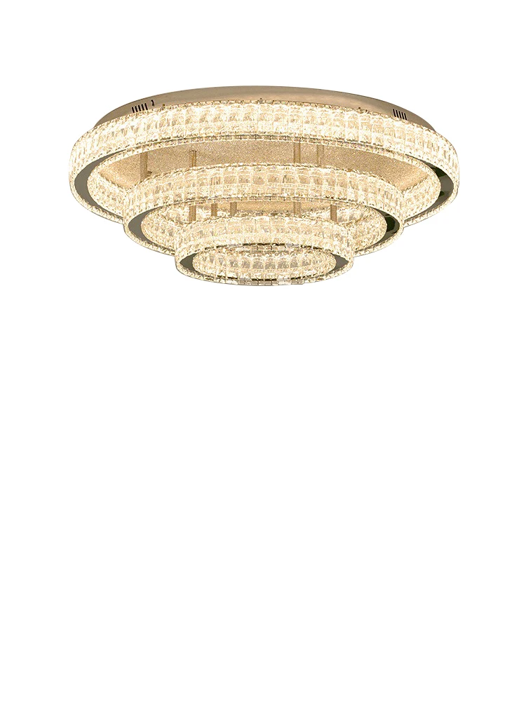 Imagem -02 - Lâmpadas de Teto Led para Decoração Lustre Fulsh Mount Luxo Luzes de Cristal Brilho Dourado Sala e Quarto 2024